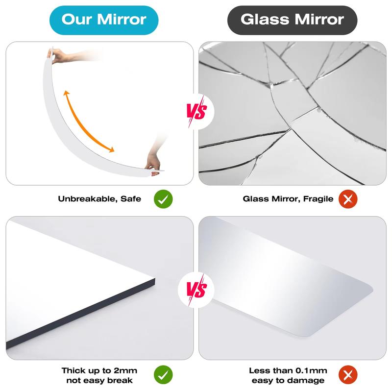 Full Length Mirror,Acrylic Soft Mirror,High Definition Soft Mirror, A Seamless Full-Length Mirror, Suitable for Your Home Porch,Living Room, Bedroom, Home Gym (Lagre 47.25