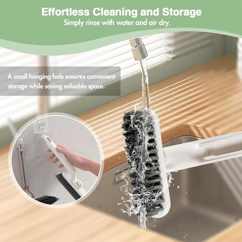 Upgrade Multi-Function Rotating Crevice Cleaning Brush,Hand-held 360° Rotating No Dead Corners Hard Bristle Crevice Gap Brush,Corners Cleaning Tool for Bathroom Kitchens Tile Floors (Purple, 2 Pcs)