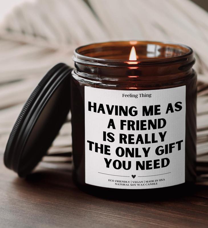 Friend Holiday Gift, Best Friend Birthday Gift, Friend Christmas Gift, Funny Candle Gift For Friend, Having Me As A Friend Soy Candle, Gifts