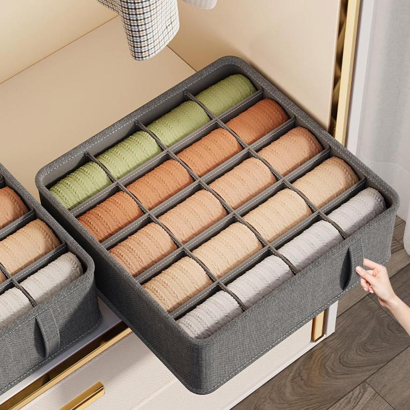 Drawer Type Underwear Storage Box, 1 3 Counts Multi-grid Underwear Storage Box with Handle, Multifunction Storage Box for Bra Socks, Home Organizer