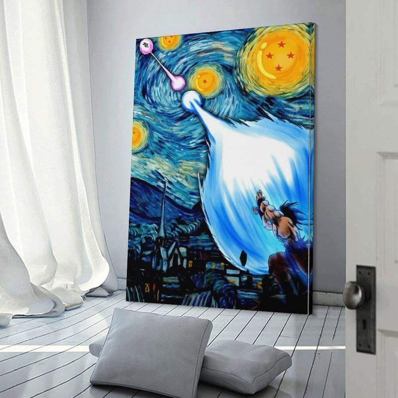 Anime Super Saiyan Vincent Van Gostar Moonlit Dragon Ball Canvas Art Poster And Wall Art Picture Print Modern Home Bedroom Decoration Poster