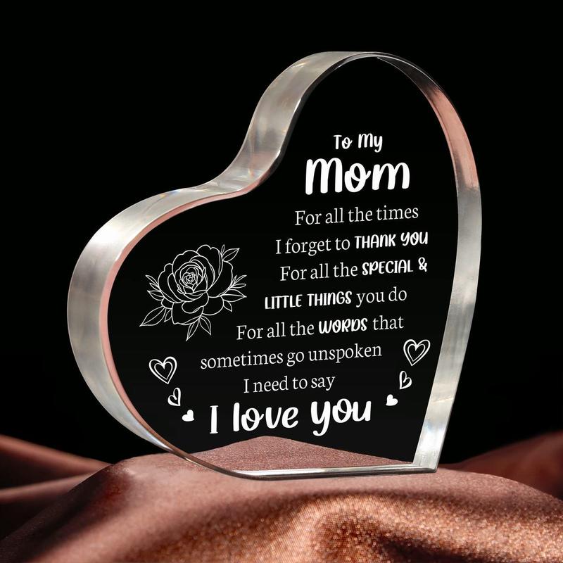 Son Daughter for MomGifts， Mom Birthday Gifts Mothers Day Gifts - Acrylic heart-shaped Best Valentines Day Christmas Gift