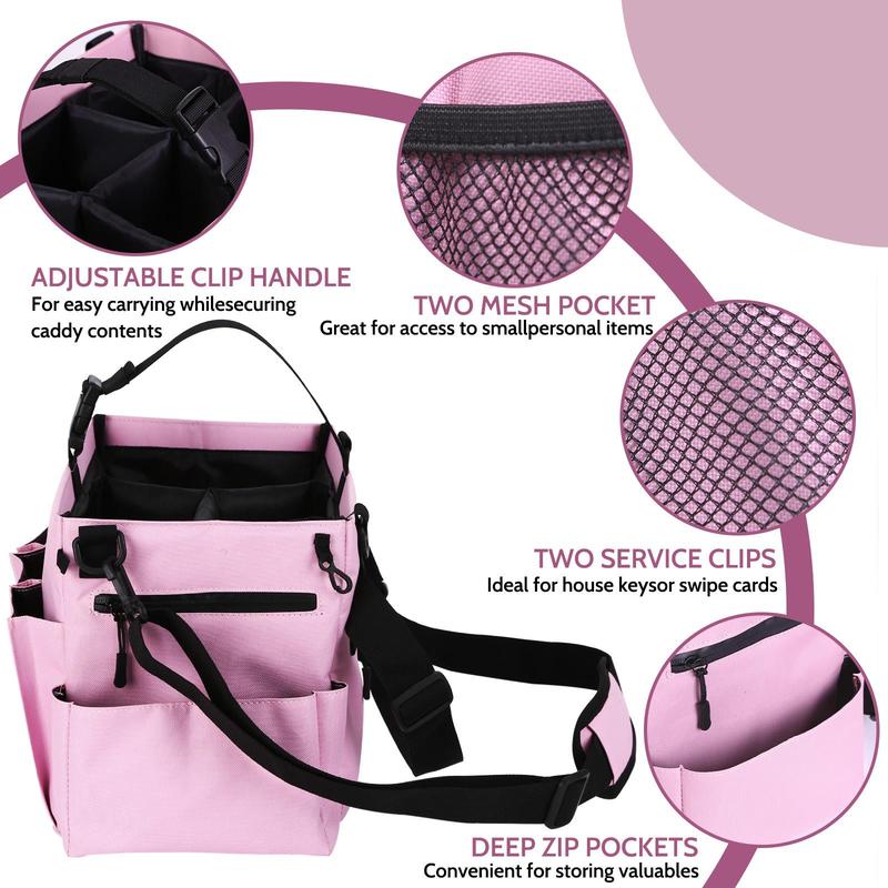 Purple portable bag with adjustable shoulder and waist straps for cleaning and storage Mesh Aluminium Pad christmas 2024 ornament Organiser