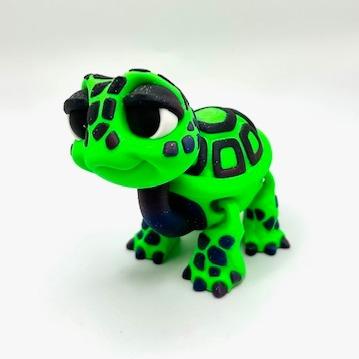 Medium Tortoise Turtles Multicolored Articulating 3d printed Digitally Painted