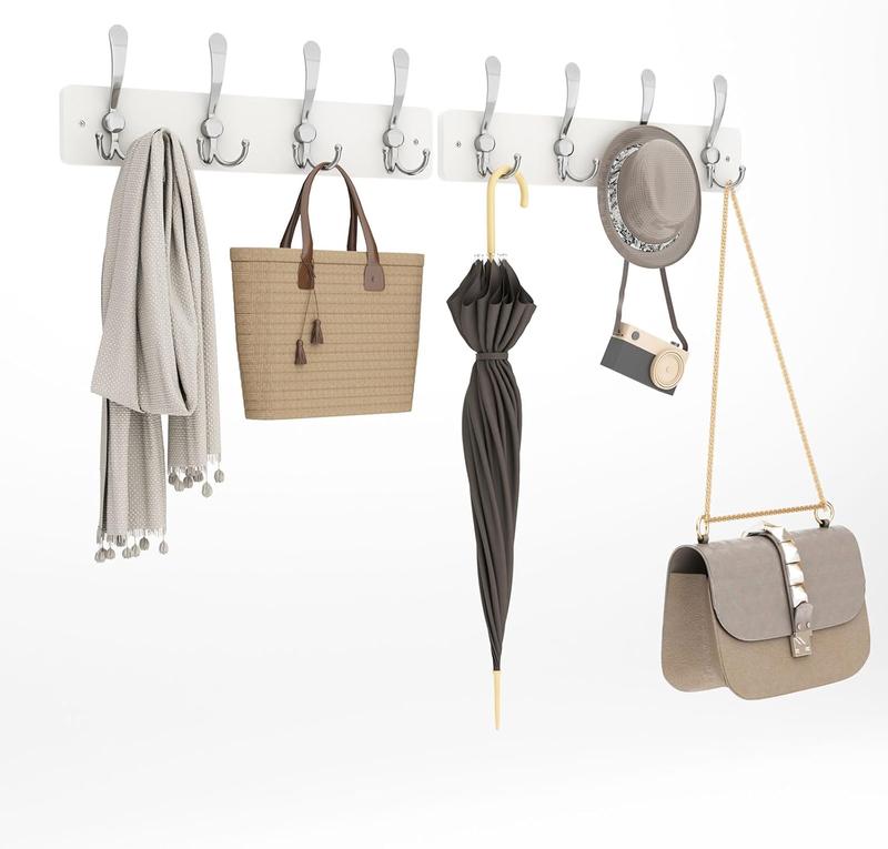 Coat Rack Wall Mounted with 8 Hooks, 33.1