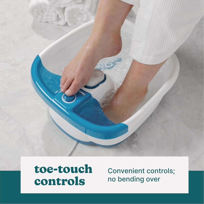 Homedics Bubble Mate Foot Spa, Toe Touch Controlled Foot Bath with Invigorating Bubbles and Splash Proof, Raised Massage Nodes and Removable Pumice Stone HoMedics HoMedics