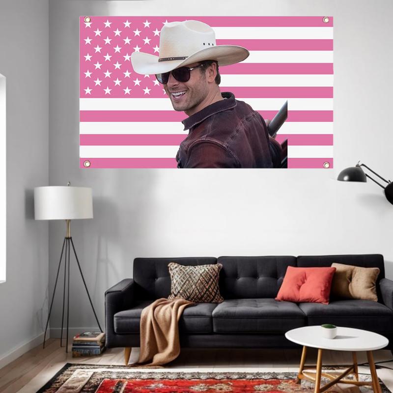 Glen Powell Pink Wall Tapestry Flag Not My First Tornado 3x5ft Flags for College Dorm Man Cave Bedroom Decor Banner Fan Gift Tapestries