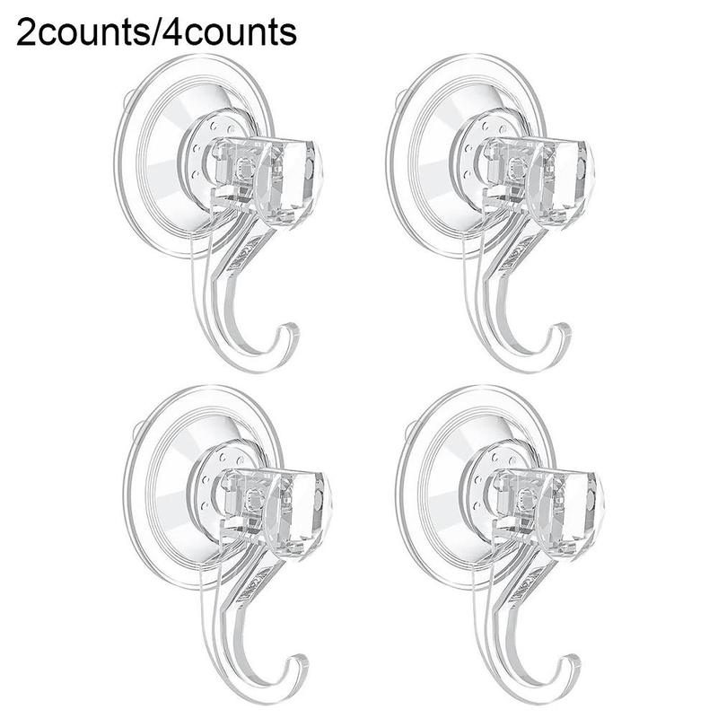 1 Pack Punch Free Suction Cup Hook, Clear Heavy Duty Vacuum Suction Cup With Hook, Removable Window Glass Door Suction Hanger, Home Organizer For Kitchen Bathroom