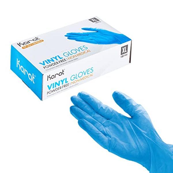 [1,000 pcs] Karat Vinyl Powder-FREE Glove (Blue)