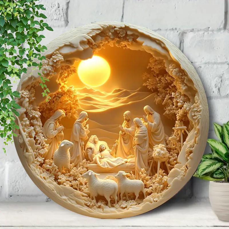 Classic Nativity Scene Acrylic Wall Art 8x8