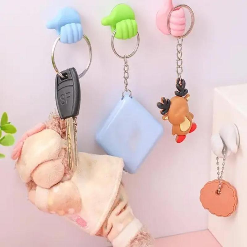 10pcs Random Color Thumb Shaped Storage Hook, Charging Cable Storage Rack, Creative Multifunctional Holder For Home Office