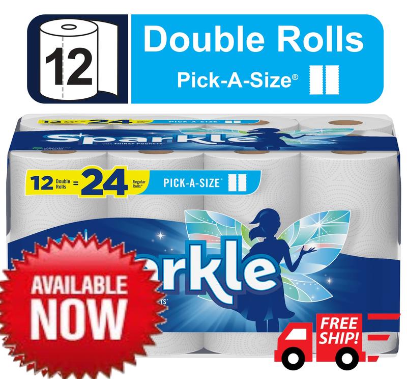 Spar.k.l.e Pick-a-Size Paper Towels, White, 12 Double Rolls, Everyday Value Paper Towel