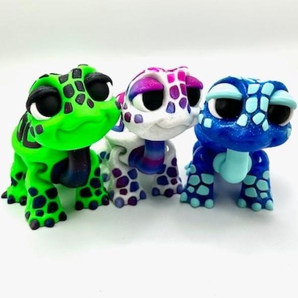 Medium Tortoise Turtles Multicolored Articulating 3d printed Digitally Painted