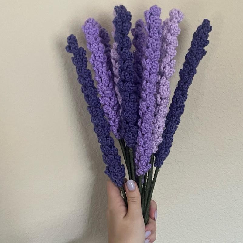 Build your own Lavender Bouquet- Crocheted Lavender Flowers Decorative Decor Floral Nature