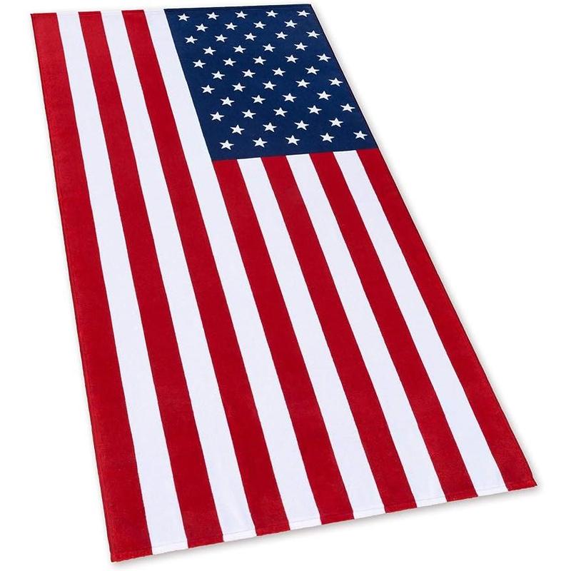 American Flag Beach Towel 30x60 inch (76x152cm) USA for Kids Adult, Absorbent Sand Proof Quick Dry Towel for Travel Pool Bathroom Swim Sports