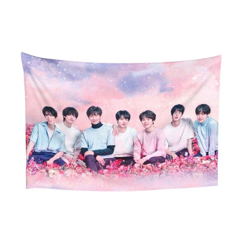 K-Pop BTS Tapestry, Aesthetic Tapestries Wall Hanging for Bedroom Living Room College Dorm Decor