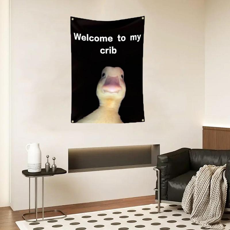 Welcome To My Crib Letter & Animal Pattern Wall Hanging Banner, Wall Art Decoration, Wall Decor for Home Living Room Bedroom