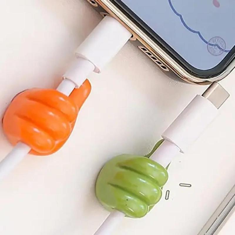 10pcs Random Color Thumb Shaped Storage Hook, Charging Cable Storage Rack, Creative Multifunctional Holder For Home Office