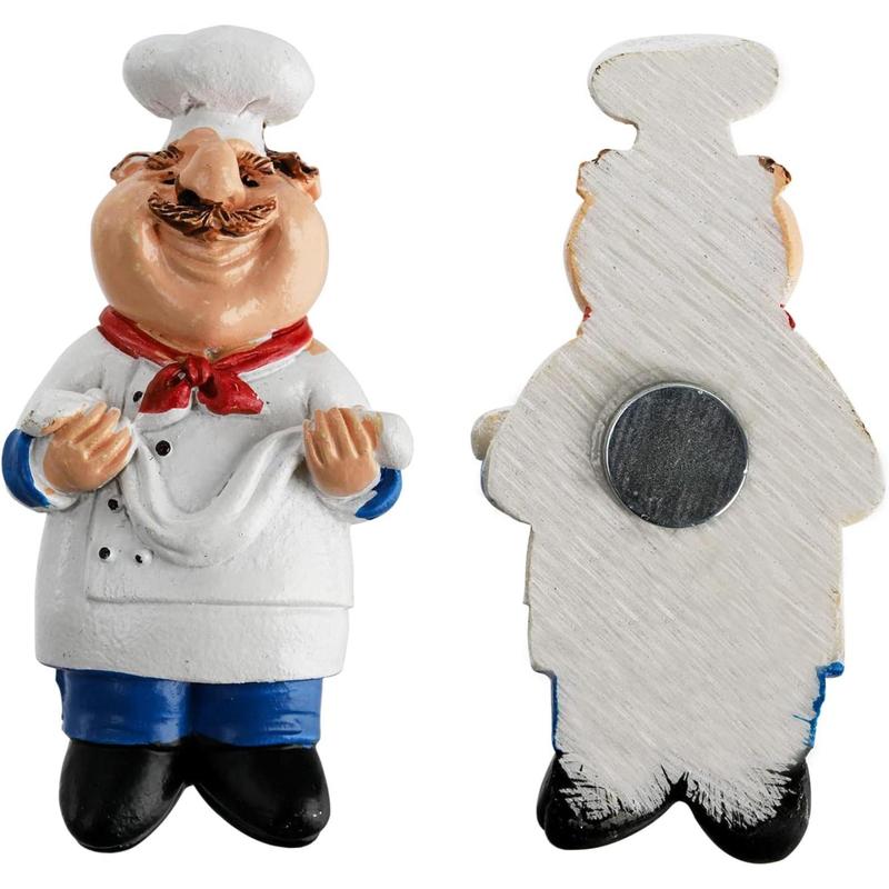 10 Pack Chef Fridge Magnets, Cute Italian Chef Magnets for Refrigerator, Funny Kitchen Chef Figurine Decorations, 3D Resin Baker Refrigerator Stickers for Whiteboard, Map, Cabinets,A Good Choice for Christmas Gifts.