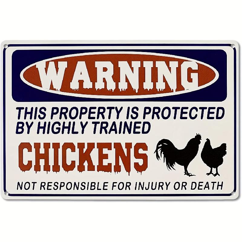 1 count Funny Chicken Sign - Humorous Protected Warning for Chicken Coop - Durable Outdoor Decor, Perfect for Farmyards