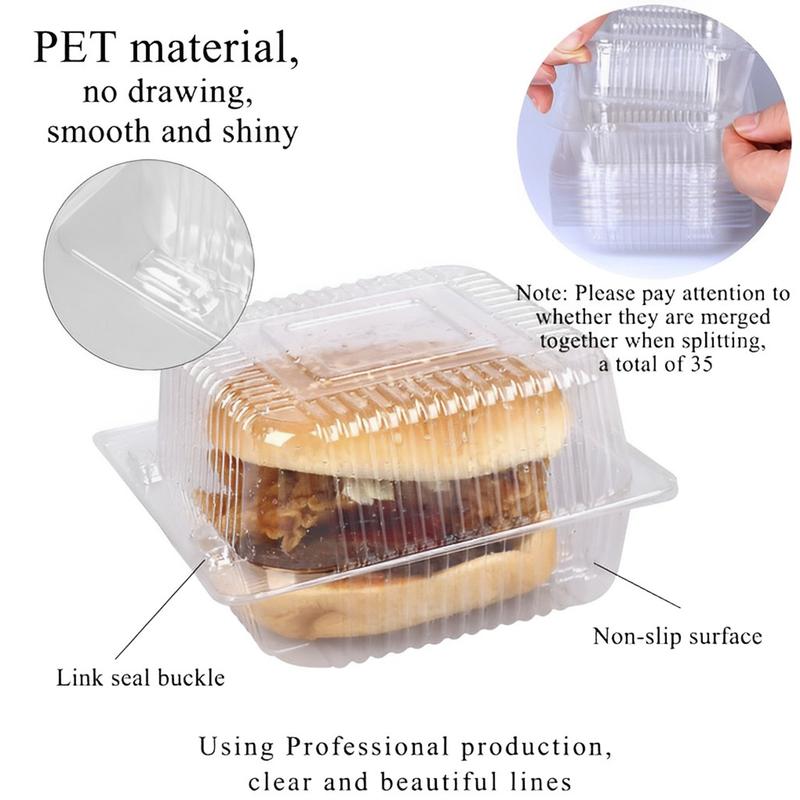 Cakecup Boxes 100 Counts Disposable Cake Slice Boxes Reusable Cupcake Slice Container with Lid Stackable Clear Square Single Dessert Box Triangular Sandwich Cheesecake Storage Box for Pie Cupcake