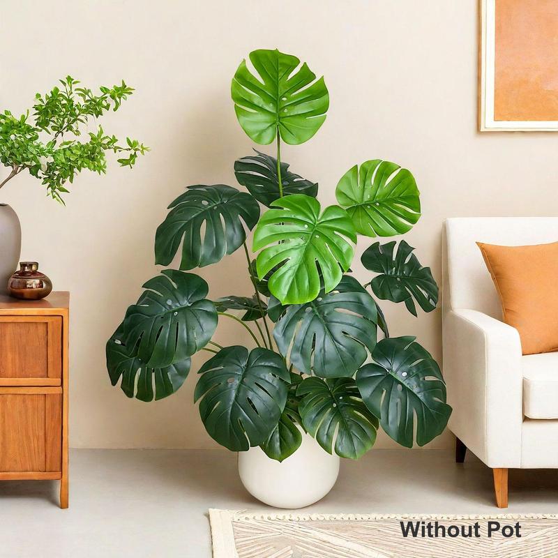 Artificial Monstera Plant without Pot, 1 Count Fake Tropical Plant, Faux Plant for Home Office Decor, Home Decor Supplies