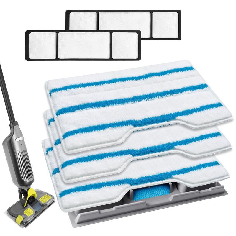 KEEPOW Reusable Mop Pads Refills, Vacmop Replacement Pads Compatible with Shark Vac Mop VM252 VM200 VC205 VM250  QM250 VM190 VM200P12, Hardwood Floor Mop Pad with Upgraded Dirt Chamber