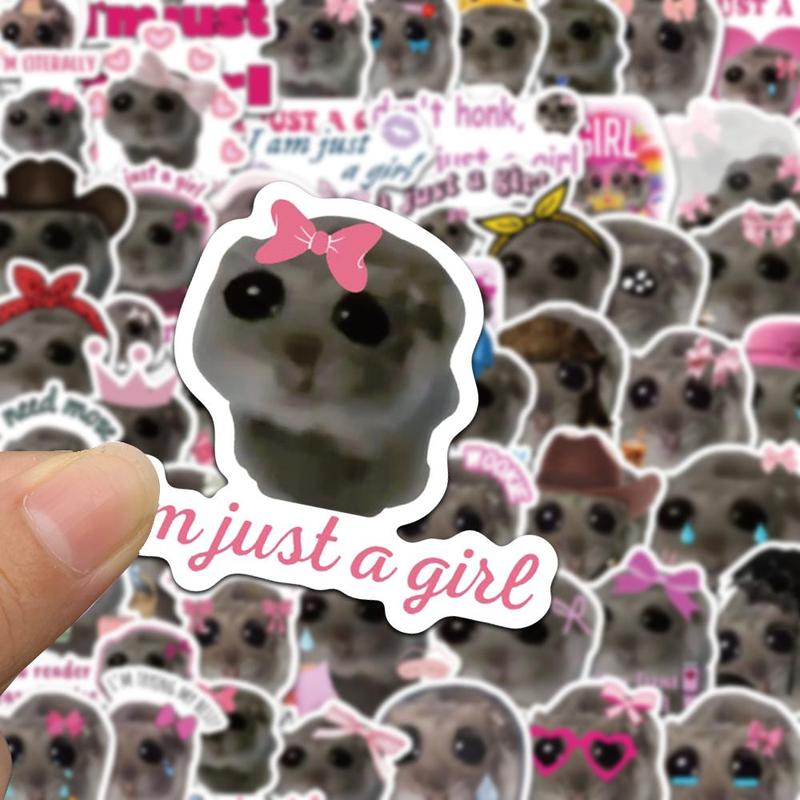 Hamster Meme Sticker, 56pcs set Cute Animal Sticker, Decorative Sticker for Phone, Computer, Guitar, Bag, Water Cup, Scrapbook