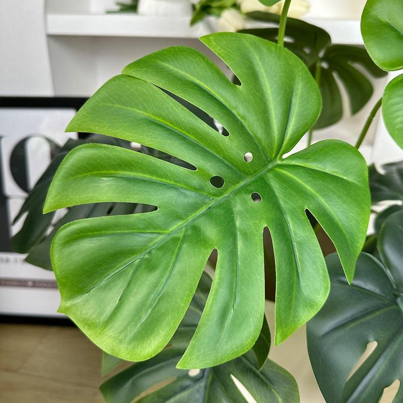 Artificial Monstera Plant without Pot, 1 Count Fake Tropical Plant, Faux Plant for Home Office Decor, Home Decor Supplies