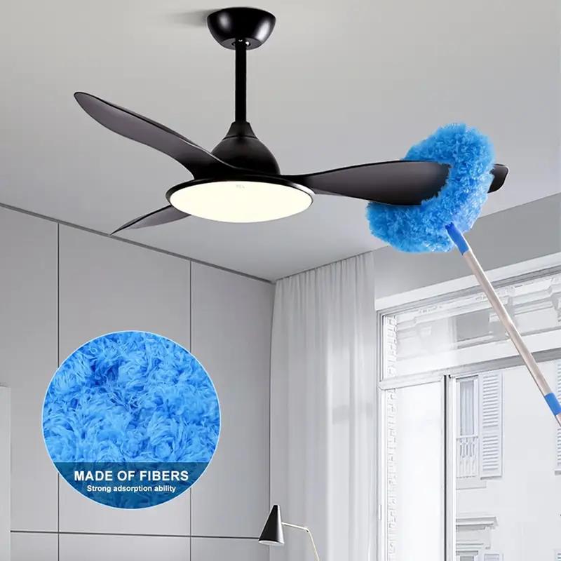 Microfiber Ceiling Fan Duster - Long-Handled, Dust-Locking, Reusable, Machine Washable Cleaner Brush for Effortless Cleaning