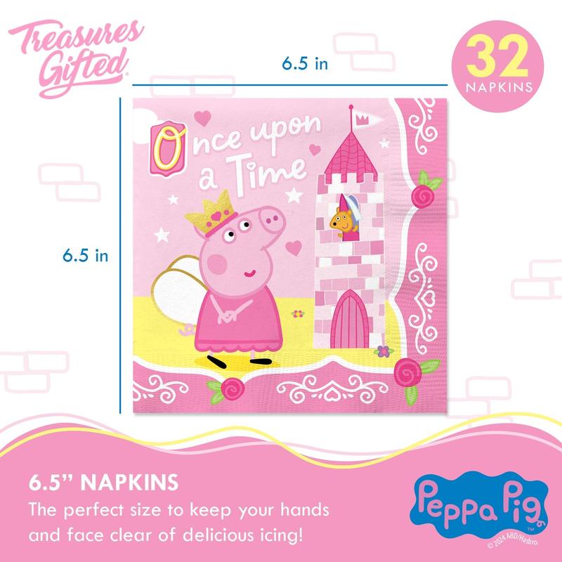 Princess Peppa Pig Party Supplies Tableware Classic Set for 24 Guests