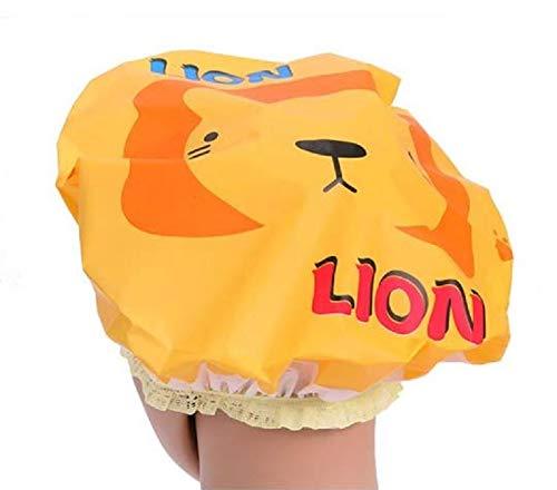 set of 6 Cute Cartoon Lace  Elastic Shower Cap Bath Cap Facial