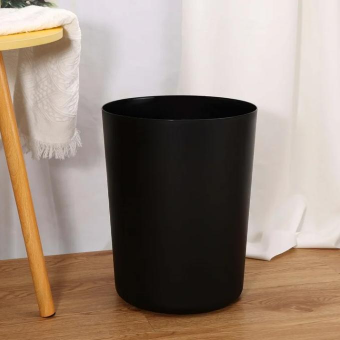 5 Gallon Trash Can, Plastic Office Trash Can, Black Matte