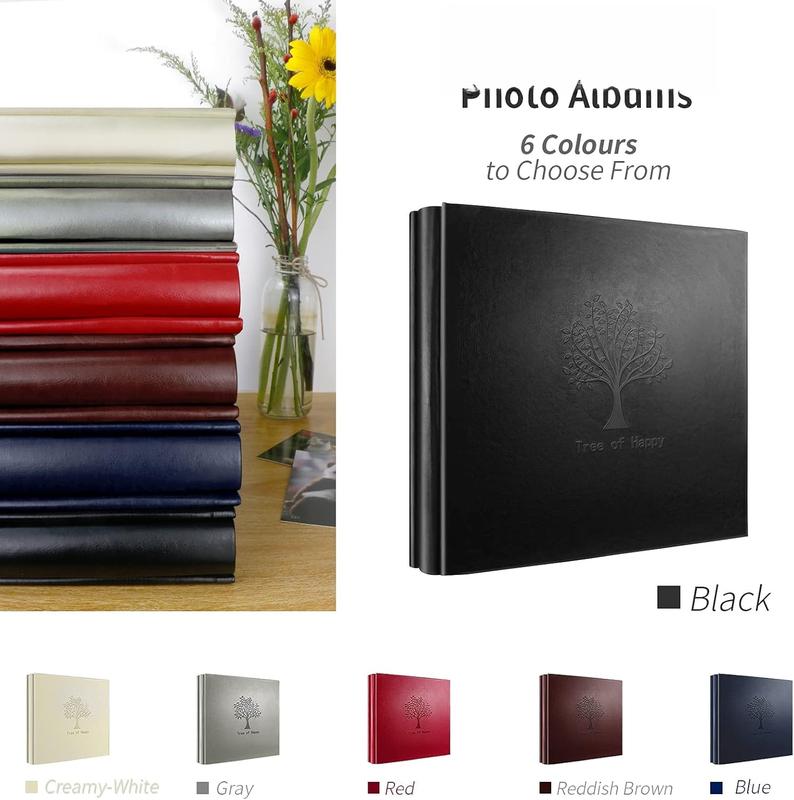 Photo Album 4x6 600 Pockets Photo, Black Leather Cover Photo Book, Large Capacity Picture Album Holds Horizontal & Vertical Photos,  for  Wedding, , Anniversary