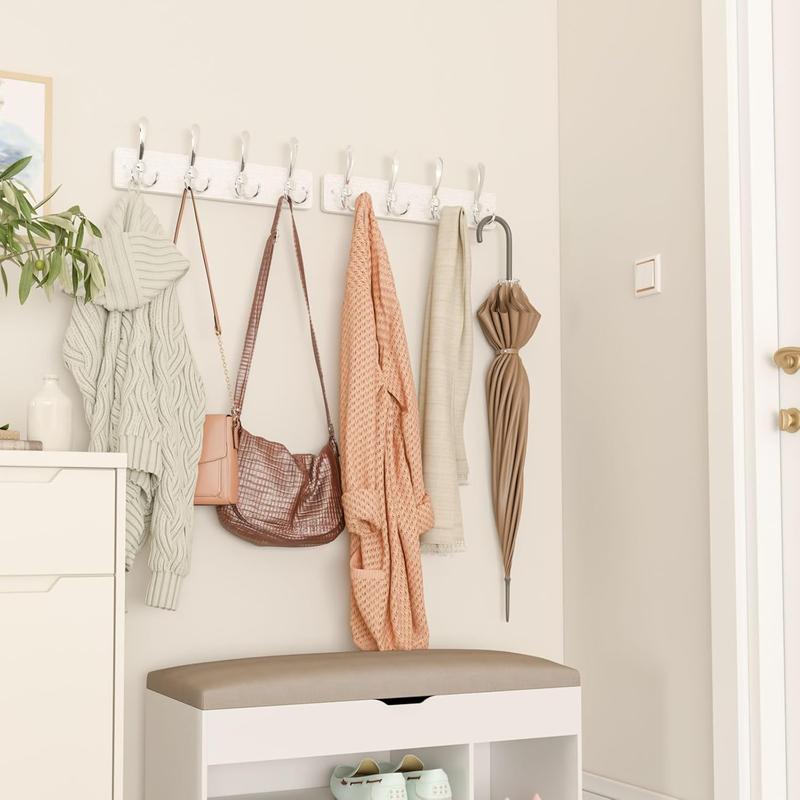 Coat Rack Wall Mounted with 8 Hooks, 33.1