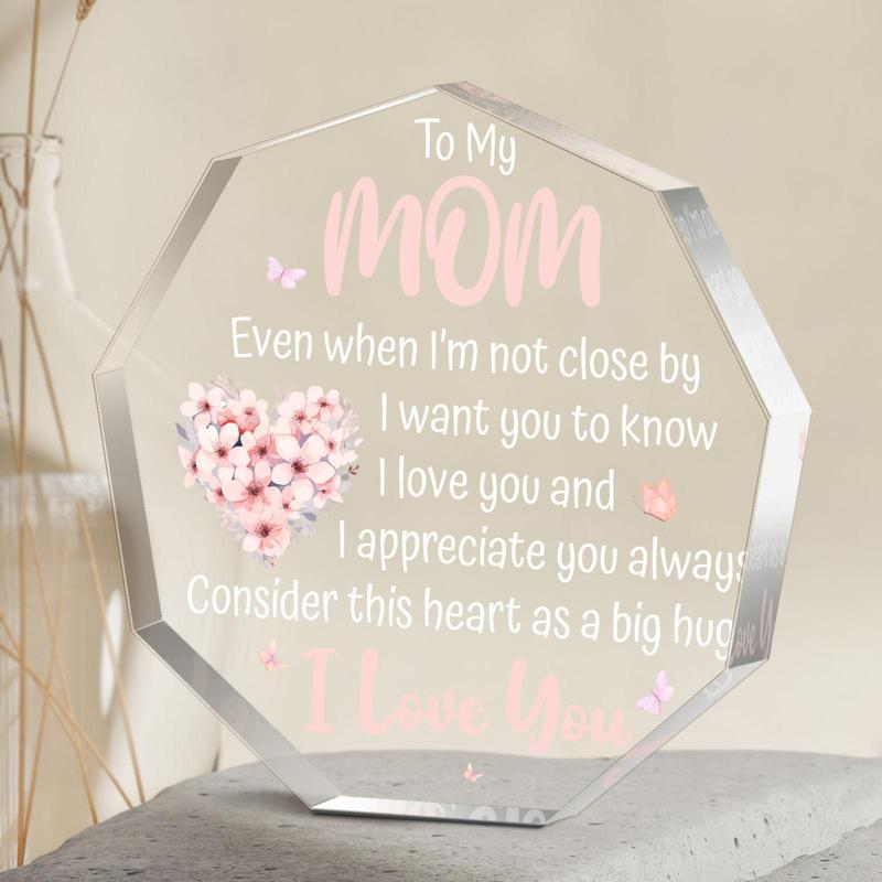 Irregular Shaped Acrylic Plaque, Creative Birthday Gift for Mom, Festive Decorations for Home Office Living Room Bedroom