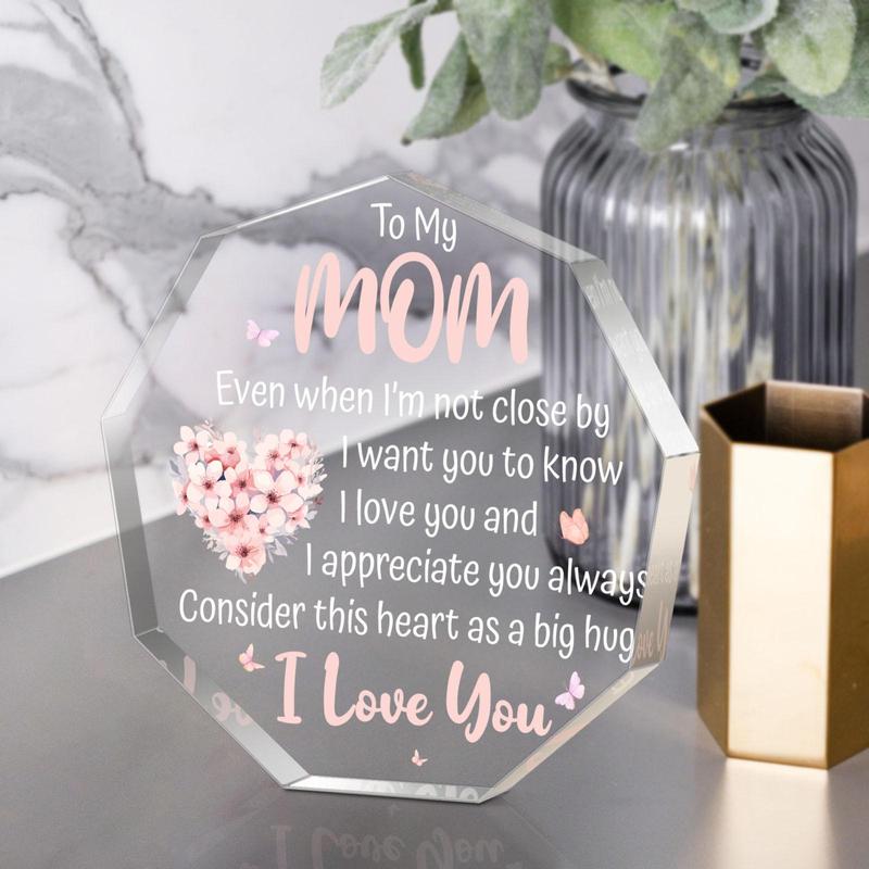 Irregular Shaped Acrylic Plaque, Creative Birthday Gift for Mom, Festive Decorations for Home Office Living Room Bedroom