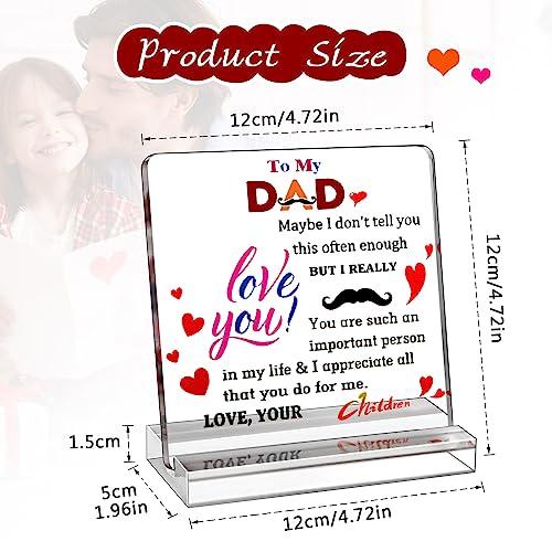 Dad Birthday Gift - Engraved Acrylic Plaque Gifts for Dad - Cool Dad Presents from Daughter, Son, Wife- Heartwarming Men Birthday Gift Father's Day Gifts