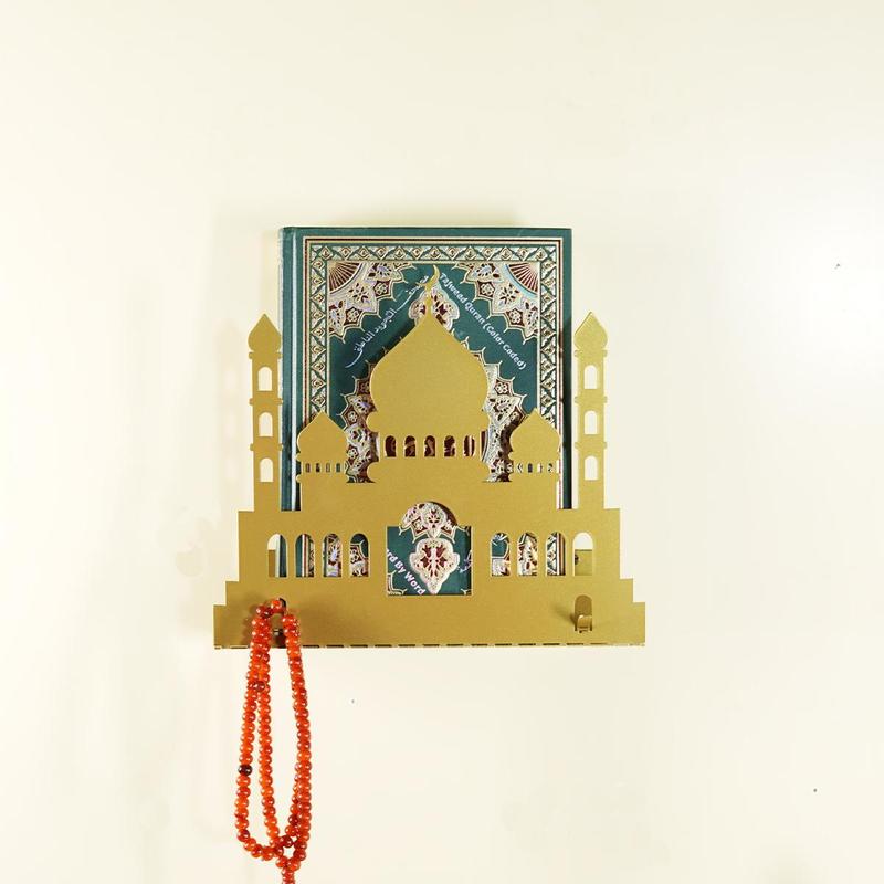 Castle Shaped Quran Storage Rack, Festival Wall Mounted Decorative Craft, Wall Decor for Home Living Room Bedroom