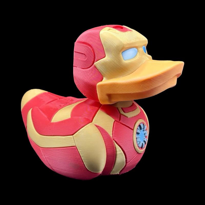 3D Printed Iron Man Figurine for Duck Collectors and More - Quirky Home Decor Multicolor Ornaments