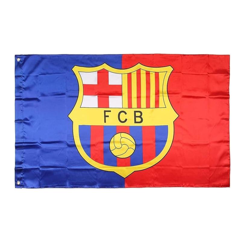 Barcel0na Flag Banner 3x5 feet Soccer Durable Indoor or Outdoor Football Soccer 2Grommets - Ideal for Barcelona Fans College Dorm Room Decor Hanging Gift