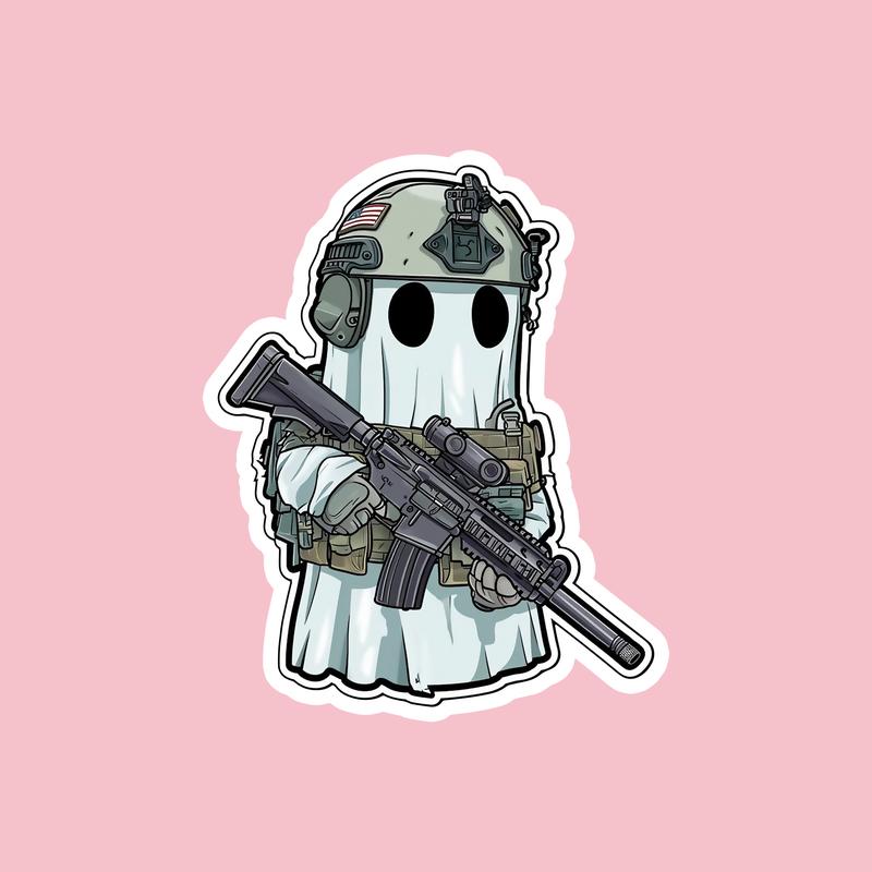 Tactical Ghost Sticker, Gun Sticker, Tactical Ghost Decal, Tactical Sticker, funny military sticker, tactical humor sticker, Vinyl Decal, Decorative Decor Brush