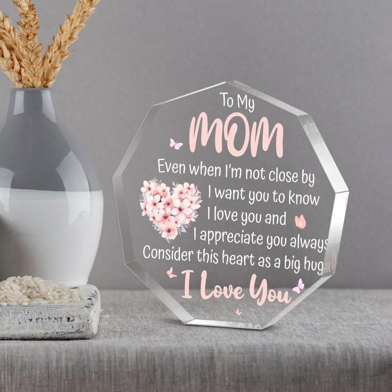 Irregular Shaped Acrylic Plaque, Creative Birthday Gift for Mom, Festive Decorations for Home Office Living Room Bedroom