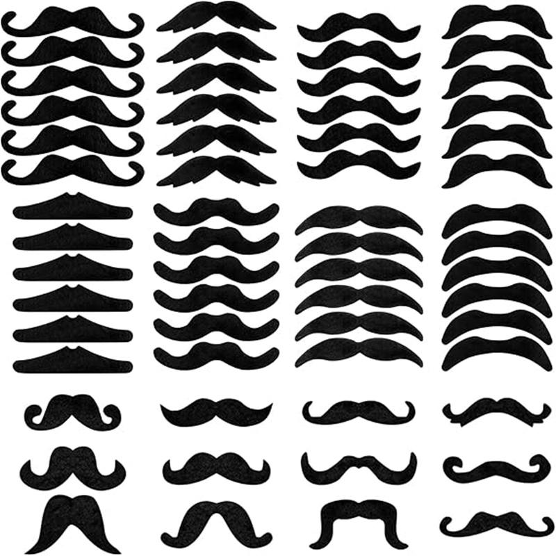 [Fake Mustache] False Mustaches Self Adhesive Novelty Mustaches Fake Beard Face Mustaches Christmas Halloween Party Supplies