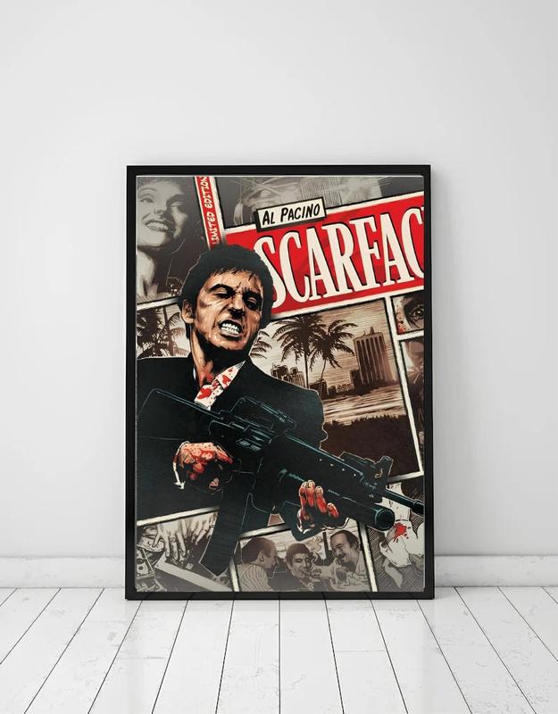 Scarface Poster, Vintage Wall Art, Concert Poster, Black and White, Scarface Print, Country Music Poster, Wall Art,