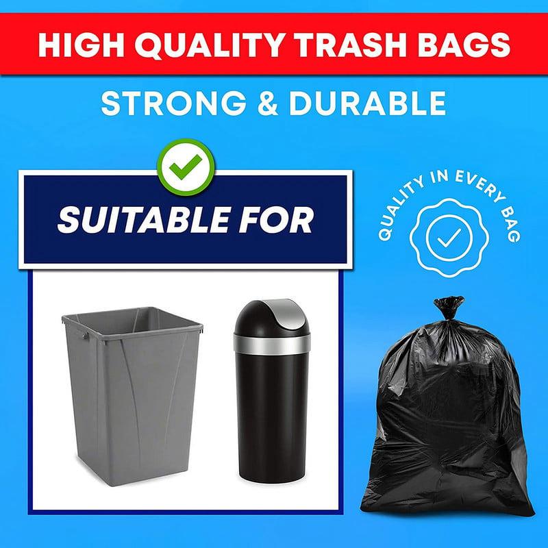 33 Gallon Trash Bags (100 Count), Garbage Bags 30-32 Gallon, High Density Bags with Tying Ropes