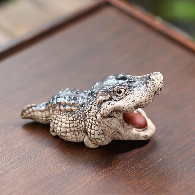 Cute Mini Crocodile Design Ornament, 1 Count Creative Animal Shaped Decoration Craft, Desktop Decorative Craft for Home Living Room, Gift for Summer