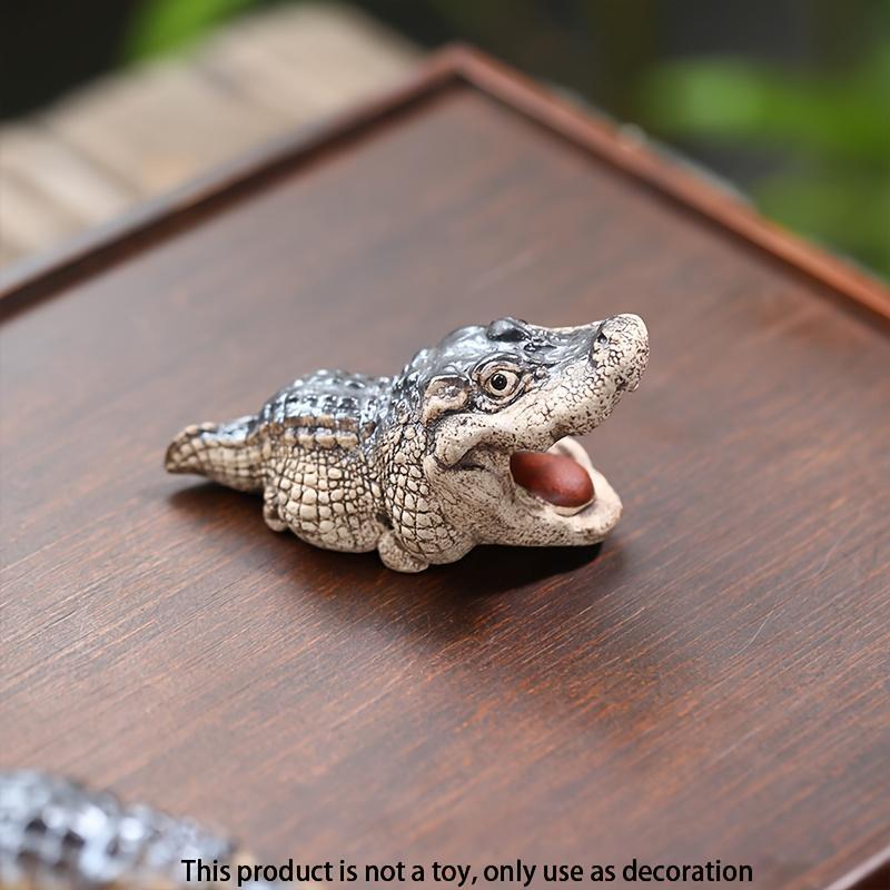 Cute Mini Crocodile Design Ornament, 1 Count Creative Animal Shaped Decoration Craft, Desktop Decorative Craft for Home Living Room, Gift for Summer