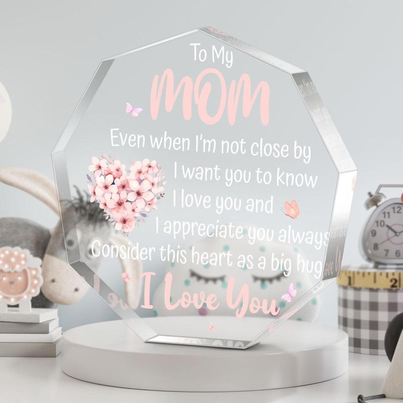 Irregular Shaped Acrylic Plaque, Creative Birthday Gift for Mom, Festive Decorations for Home Office Living Room Bedroom