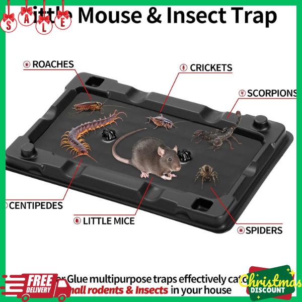 LULUCATCH Mouse & Insect Traps 12 Pack, Heavier Sticky Traps with Non-Toxic Glue for Small Mice & Insects. Sticky Mouse Traps Indoor, Easy to Set, Safe to Children & Pets